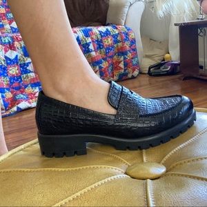 Ecco modtray leather loafers black sz 39